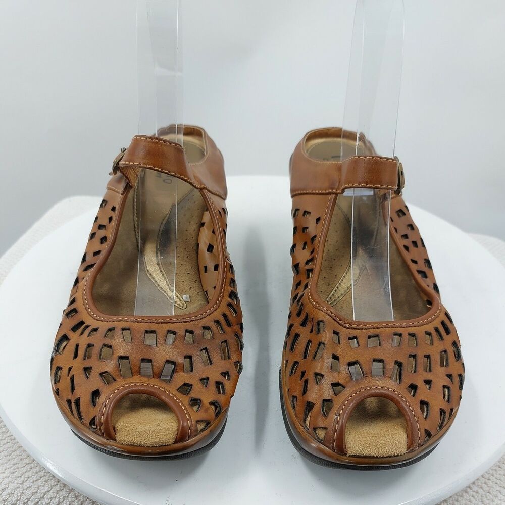 Rialto Comfort Brown Mario Mary Jane Wedge Shoes Woman 11 M+